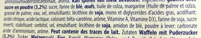 Gaufres ingredients label