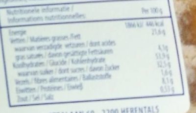 Gaufres nutrition facts table