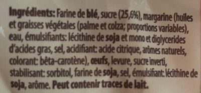 Suikerwafel (gauffre sucree) ingredients label