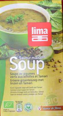 Soupe de légumes verts aux lentilles et Tamari