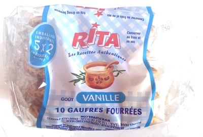Gaufres fourrées goût Vanille front packaging