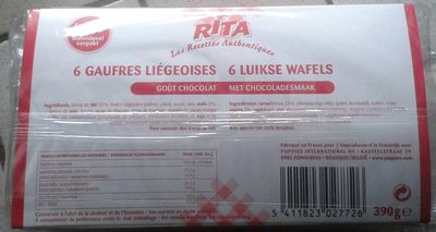 6 Gaufres Liégeoises Goût Chocolat front packaging