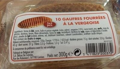 10 gauffres fourrées à la vergeoise front packaging