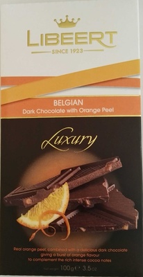 Belgian dark chocolate with orange peel