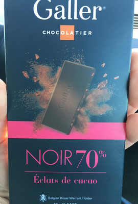 Tablette Galler Noir 70% Eclats de cacao