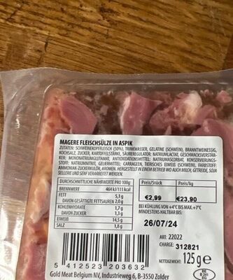 Magere Fleischsülze in Aspik