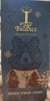 Belgian chocolat noir praline front packaging