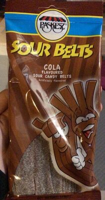 Sour belts candy cola front packaging