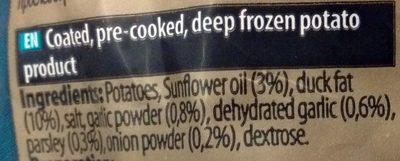 Pommes Sarladaises en graisse de canard ingredients label