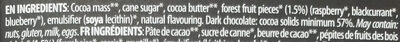 Forest fruit dark chocolate ingredients label
