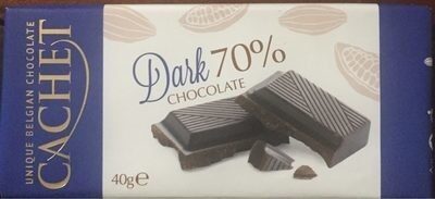 Dark 70% chocolate front packaging