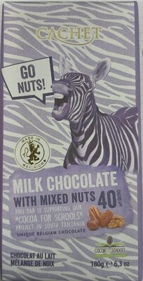 Milk Chocolate with mixed nuts 40% cacao