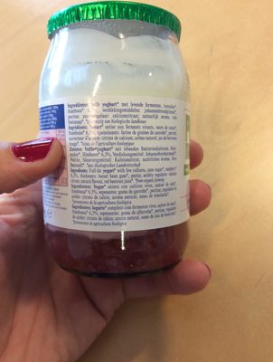 Yoghurt Pur Natur Bio Framboise 150G ingredients label