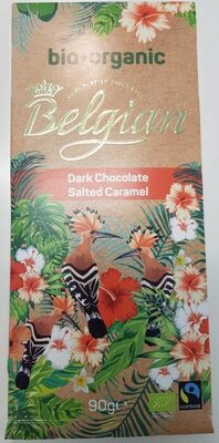 Dark chocolate salted caramel front packaging