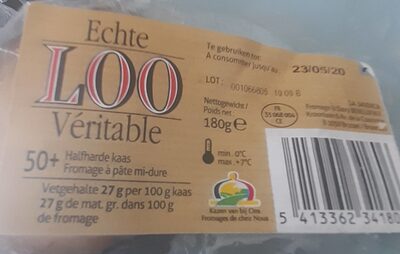 Vrais Loo Fromage à pâte mi-dure front packaging