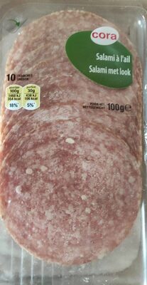 Salami à l'ail front packaging