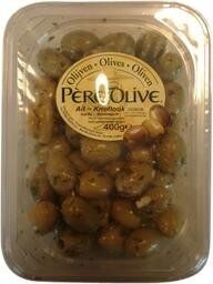 Père Olive Green olives pitted with garlic