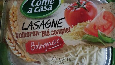 Lasagne Bolognese volkoren front packaging