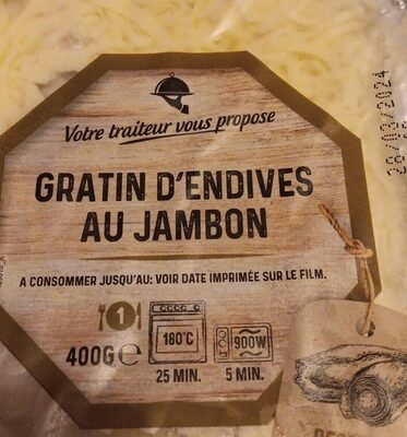 Gratin d'endives au jambon