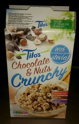 Chocolate & nuts crunchy front packaging