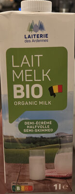 Lait bio demi-écrémé
