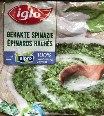 Epinards hachés avec alpro front packaging