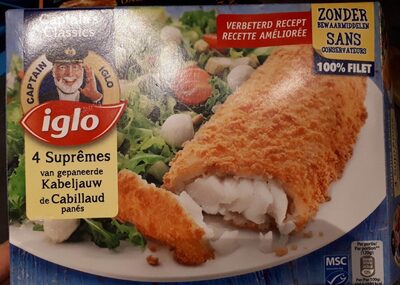 4 suprêmes de cabillaud panés
