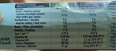 Dos de cabillaud nutrition facts table