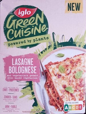 Lasagne bolognese avec haché végétarien front packaging