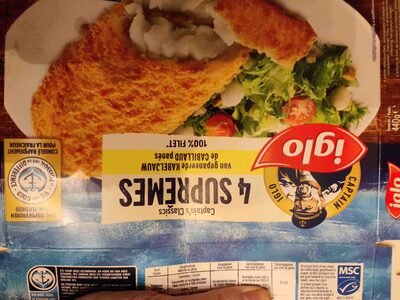 4 Suprêmes de Cabillaud panés front packaging