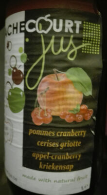 Jus pommes cranberry cerises griottes front packaging