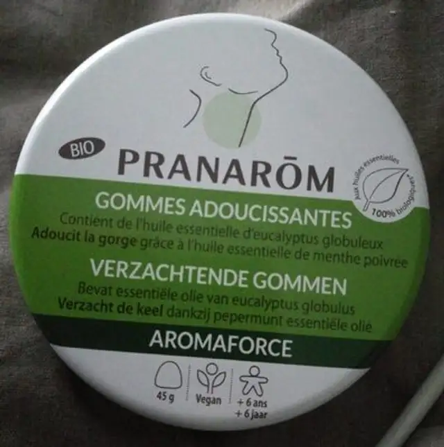 Gommes adoucissantes front packaging
