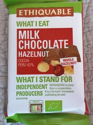 Milk Chocolate hazelnut front packaging