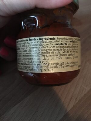 Sauce americaine ingredients label