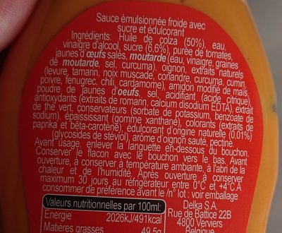 Hannibal sauce ingredients label