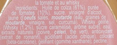 Sauce cocktail ingredients label