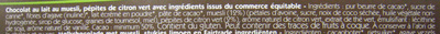 Chocolat Citron vert muesli ingredients label