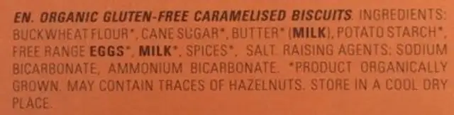 Speculos traditionnel ingredients label