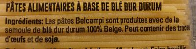 Belcampi spaghetti ingredients label