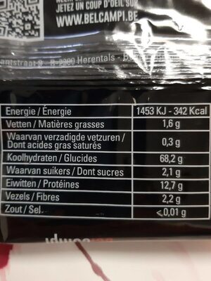 Belcampi spaghetti nutrition facts table