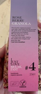 Granola rose Berry #4 front packaging