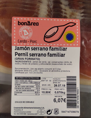 Jamón serrano familiar