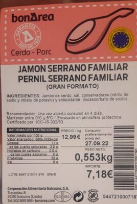 Jamón Serrano Familiar