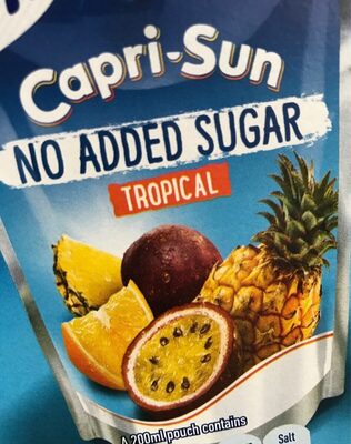 Capri-Sun Tropical - No added sugar front packaging