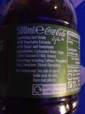 Coca-Cola Life ingredients label