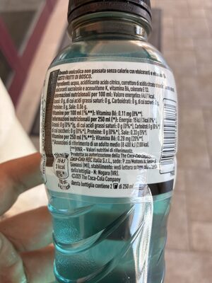 Powerade Mountain Blast Zero Sugar nutrition facts table