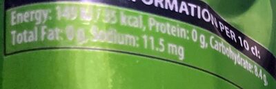 Schweppes Virgin Mojito nutrition facts table