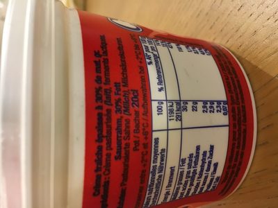 Sauerrahm, 30 % Fett ingredients label