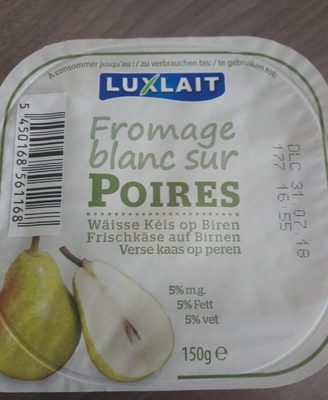 Fromage blanc sur Poires