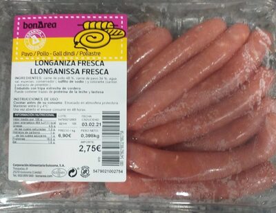 Longaniza Fresca Pavo/Pollo
